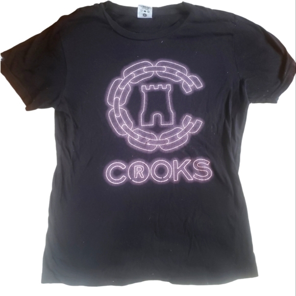 CROOKS & CASTLES WOMENS NEON LOGO SHIRT - Picture 1 of 6